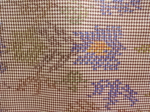 アンティーク　草花模様織り出し本場大島紬着物